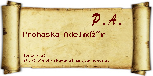 Prohaska Adelmár névjegykártya